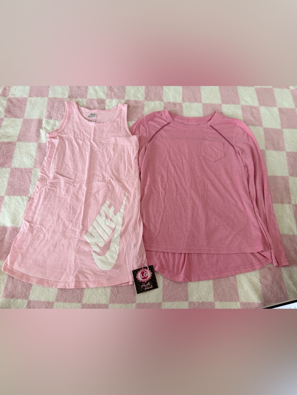 Nike Girls' Light Pink Tank & Rose Pink Short-Sleeve Top Set